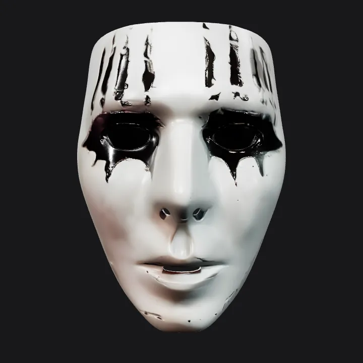 Person standing against a dark background. smooth edges, complex geometry, character, symmetric geometry.