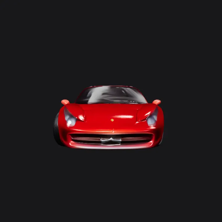 Red convertible sports car. smooth edges, complex geometry, game-ready, symmetric geometry.