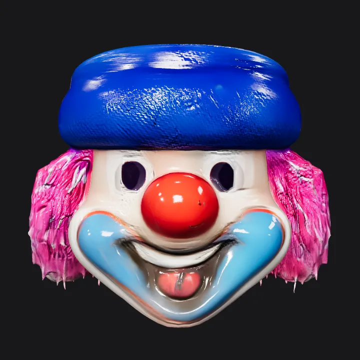 Colorful furry hat with cylindrical top. smooth edges, simple geometry, symmetric geometry.