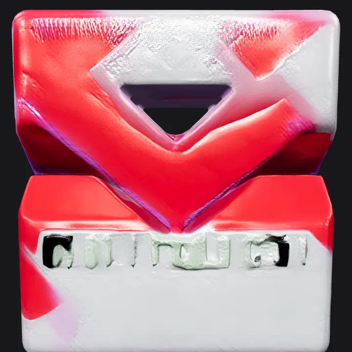 Stylized geometric logo with text. sharp edges, simple geometry.