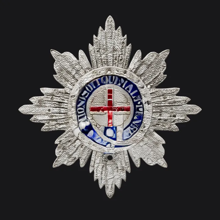 British Order of the Garter star badge. sharp edges, complex geometry, symmetric geometry.