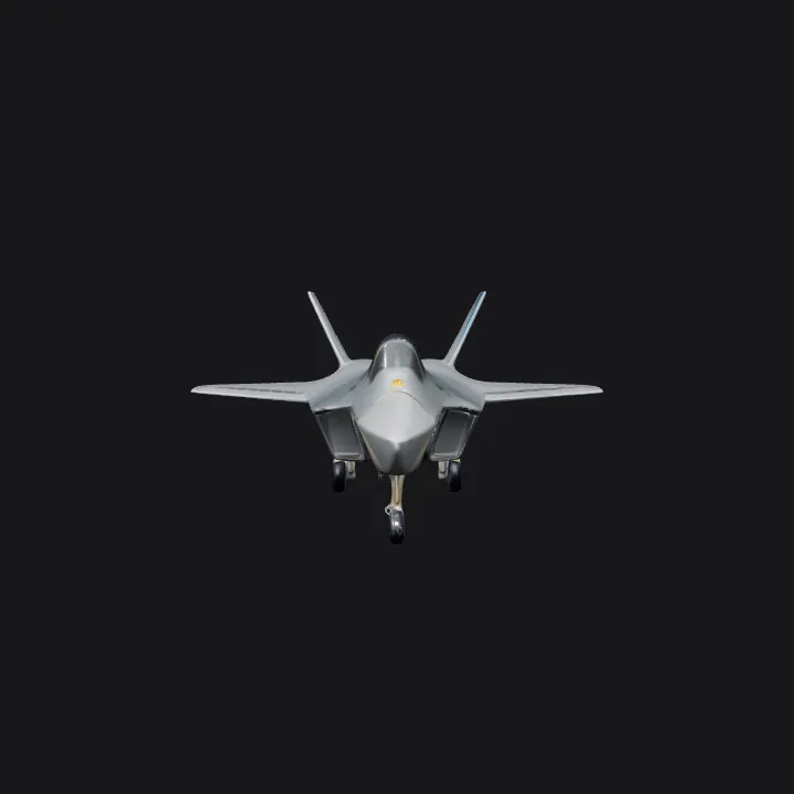 Modern stealth fighter jet on runway. sharp edges, complex geometry, game-ready, symmetric geometry.