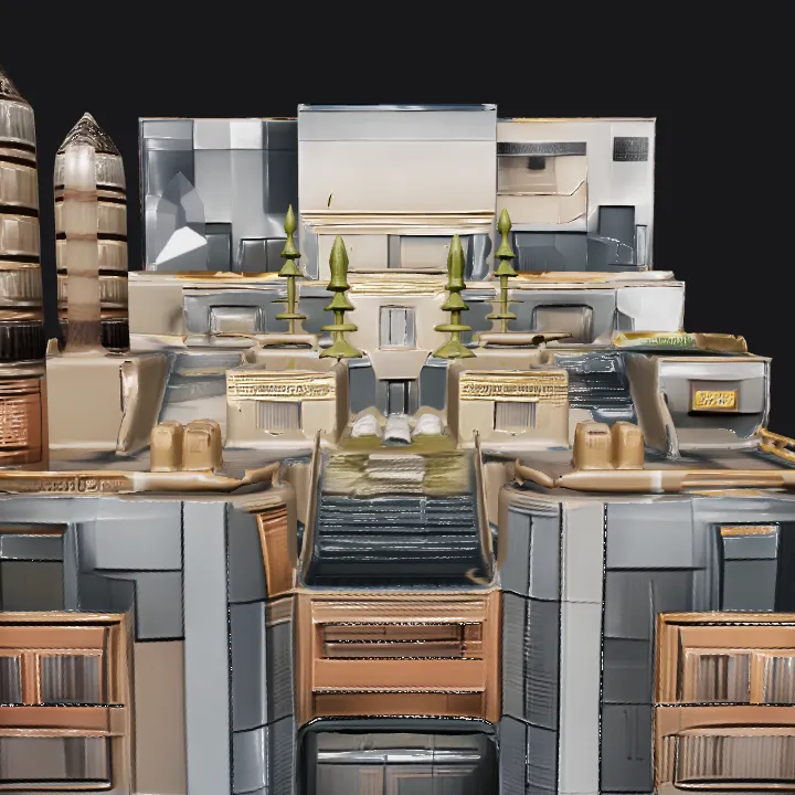 Urban-themed multiplayer game map environment. sharp edges, complex geometry, game-ready.