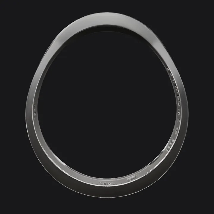 Black twisted metal ring jewelry. smooth edges, simple geometry, symmetric geometry.