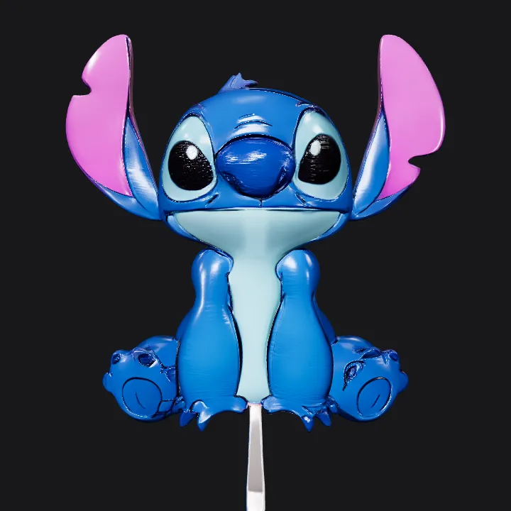 Stitch from Lilo & Stitch. smooth edges, simple geometry, character.